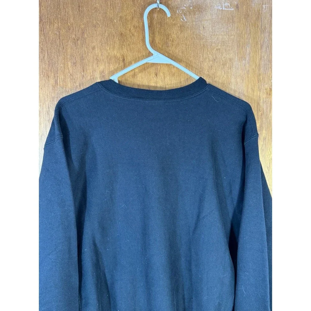 Vintage Q95 Rock N’‎ Roll Radio Station Crewneck Black Sweater Lee Large USA